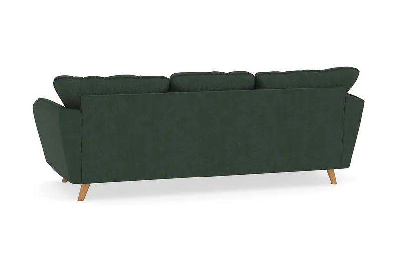Trend Lyx 3-seters Venstrevendt L-formet Sjeselongsofa i Manchester - Mørkegrønn - Møbler - Sofaer - Sofa med sjeselong - 4 seters sofa med divan