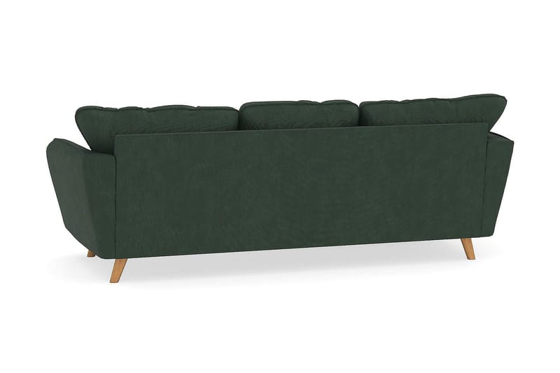 Trend Lyx 3-seters Venstrevendt L-formet Sjeselongsofa i Manchester - Mørkegrønn - Møbler - Sofaer - Sofa med sjeselong - 4 seters sofa med divan