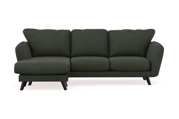 Trend Lyx 3-seters Venstrevendt L-formet Sjeselongsofa i Manchester - Mørkegrønn - Møbler - Sofaer - Sofa med sjeselong