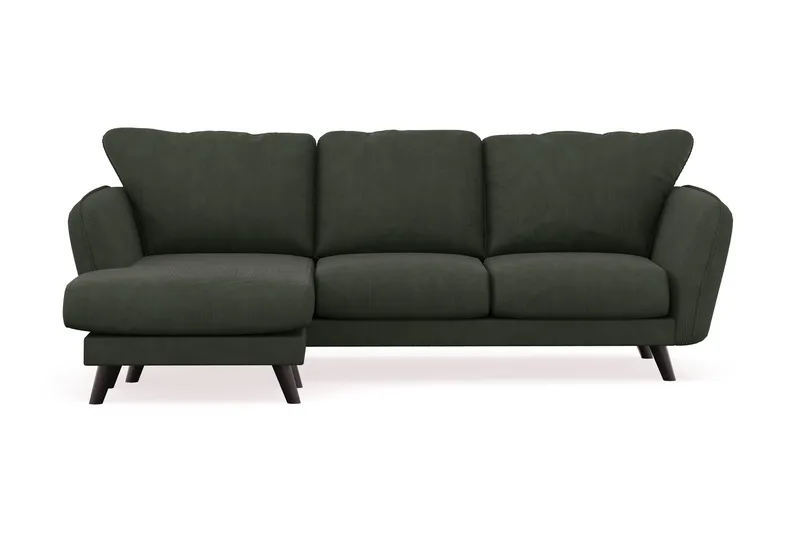 Trend Lyx 3-seters Venstrevendt L-formet Sjeselongsofa i Manchester, Mørkegrønn