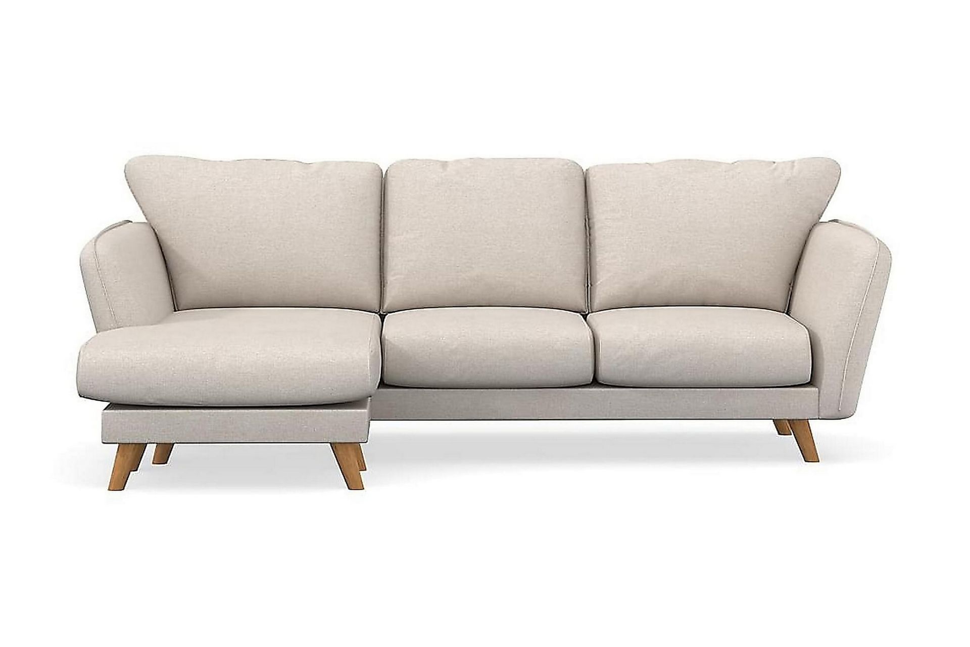 Trend Lyx 3-seters Venstrevendt L-formet Sjeselongsofa i Stoff - Beige - Møbler - Sofaer - Sofa med sjeselong