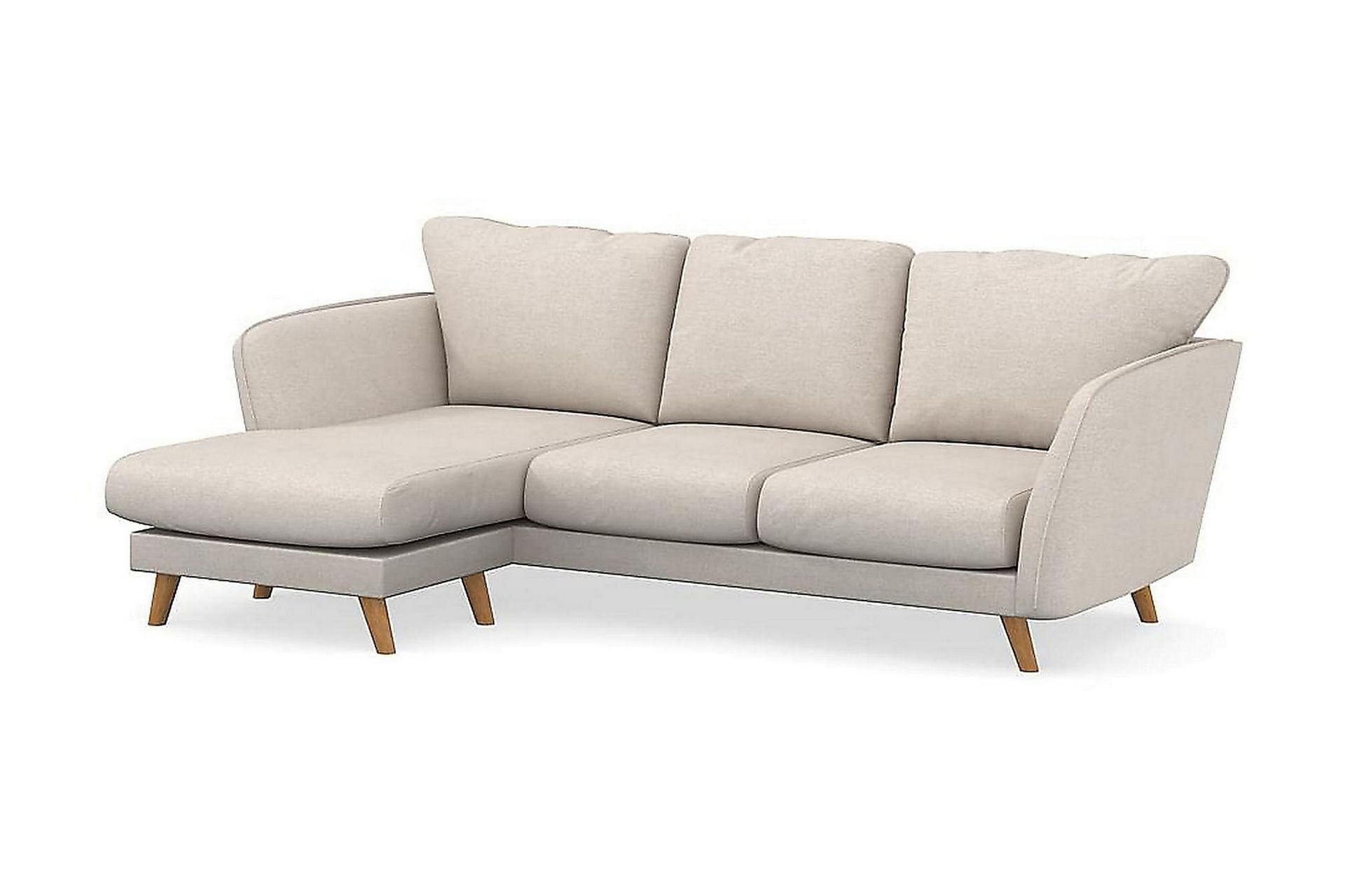 Trend Lyx 3-seters Venstrevendt L-formet Sjeselongsofa i Stoff - Beige - Møbler - Sofaer - Sofa med sjeselong