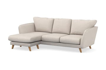 Trend Lyx 3-seters Venstrevendt L-formet Sjeselongsofa i Stoff - Beige - Møbler - Sofaer - Sofa med sjeselong