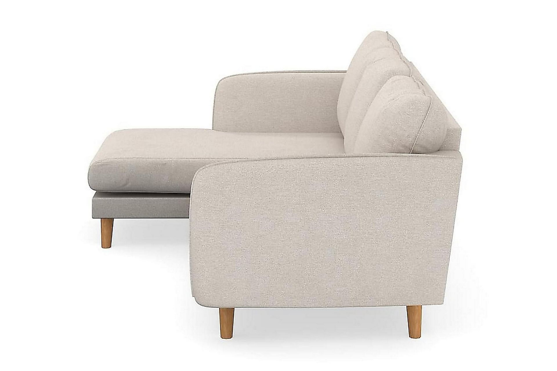 Trend Lyx 3-seters Venstrevendt L-formet Sjeselongsofa i Stoff - Beige - Møbler - Sofaer - Sofa med sjeselong