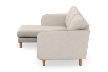 Trend Lyx 3-seters Venstrevendt L-formet Sjeselongsofa i Stoff - Beige - Møbler - Sofaer - Sofa med sjeselong