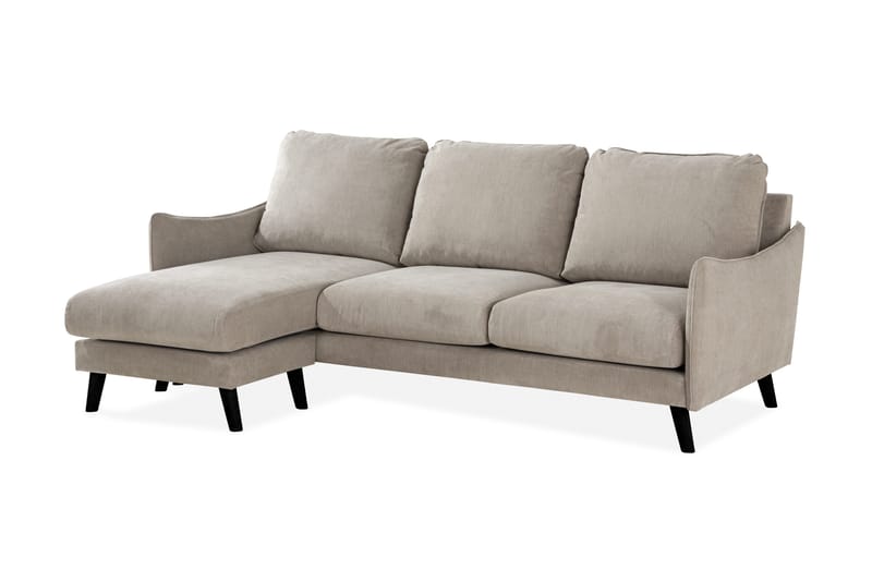 Trend Lyx 3-seters Venstrevendt L-formet Sjeselongsofa i Stoff - Beige - Møbler - Sofaer - Sofa med sjeselong - 4 seters sofa med divan