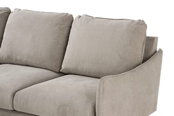 Trend Lyx 3-seters Venstrevendt L-formet Sjeselongsofa i Stoff - Beige - Møbler - Sofaer - Sofa med sjeselong