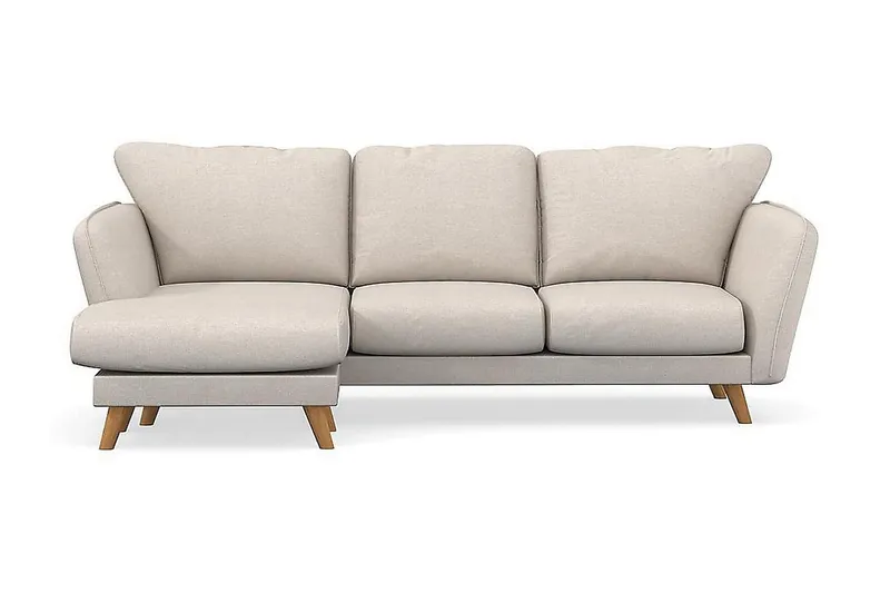 Trend Lyx 3-seters Venstrevendt L-formet Sjeselongsofa i Stoff - Beige - Møbler - Sofaer - Sofa med sjeselong - 4 seters sofa med divan