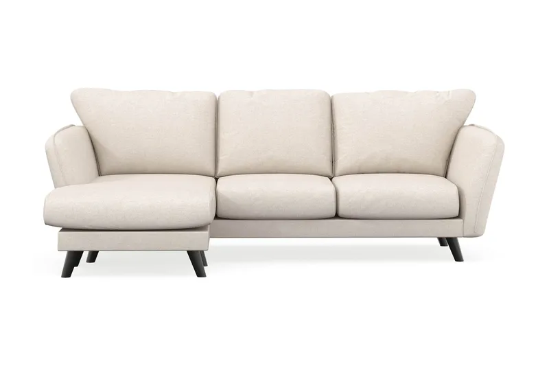 Trend Lyx 3-seters Venstrevendt L-formet Sjeselongsofa i Stoff, Beige