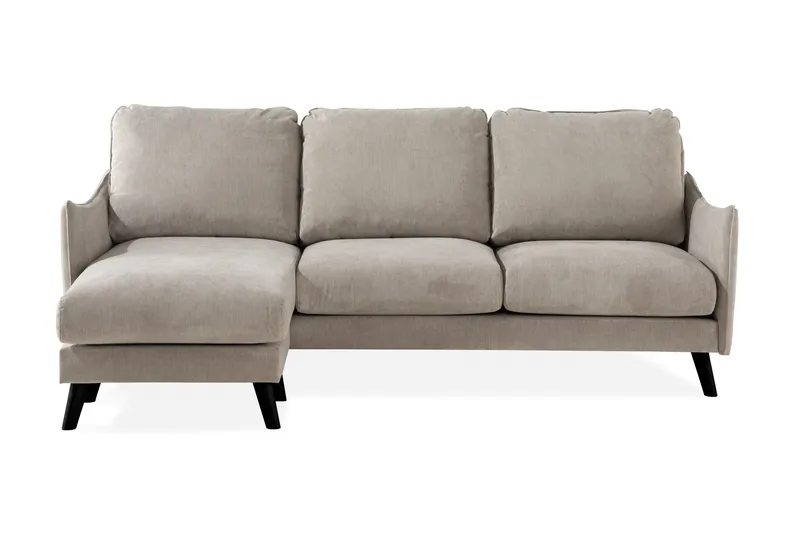 Trend Lyx 3-seters Venstrevendt L-formet Sjeselongsofa i Stoff - Beige - Møbler - Sofaer - Sofa med sjeselong - 4 seters sofa med divan