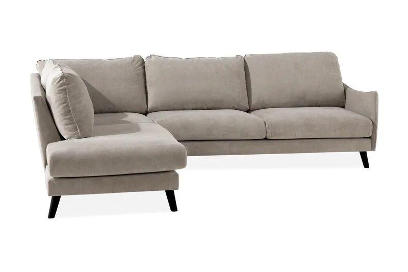 Trend Lyx 3-seters Venstrevendt L-formet Sjeselongsofa i Stoff - Beige - Møbler - Sofaer - Sofa med sjeselong - 4 seters sofa med divan