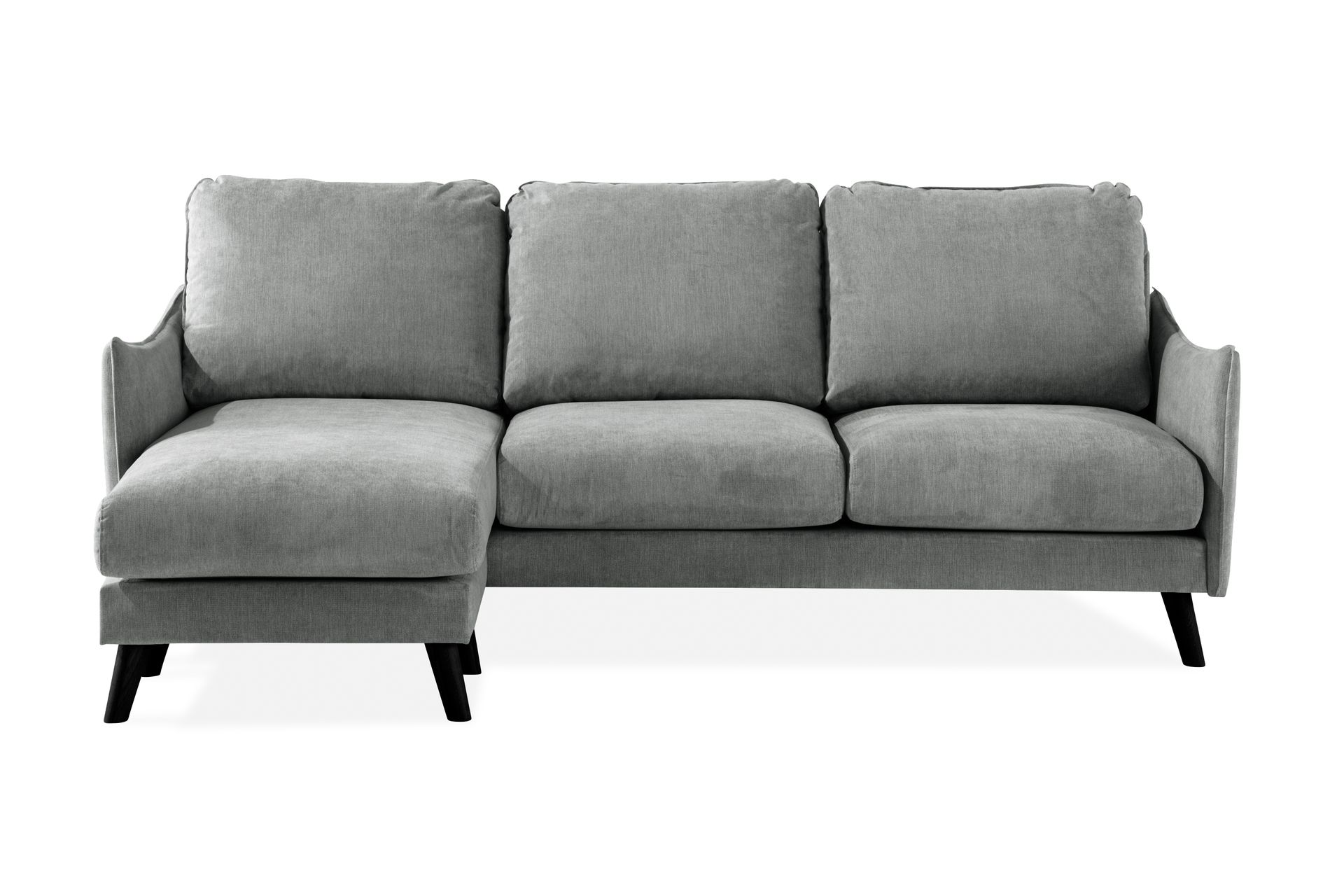 Trend Lyx 3-seters Venstrevendt L-formet Sjeselongsofa i Stoff - Grå - Møbler - Sofaer - Sofa med sjeselong