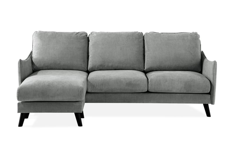 Trend Lyx 3-seters Venstrevendt L-formet Sjeselongsofa i Stoff - Grå - Møbler - Sofaer - Sofa med sjeselong