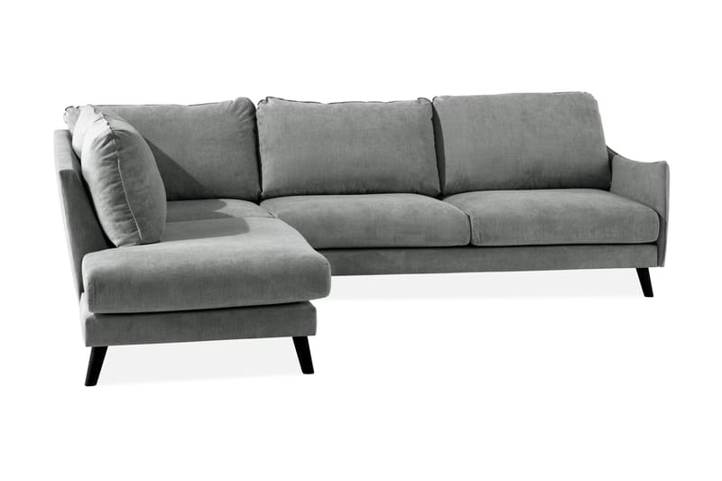 Trend Lyx 3-seters Venstrevendt L-formet Sjeselongsofa i Stoff - Grå - Møbler - Sofaer - Sofa med sjeselong