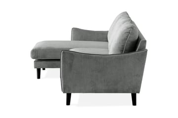 Trend Lyx 3-seters Venstrevendt L-formet Sjeselongsofa i Stoff - Grå - Møbler - Sofaer - Sofa med sjeselong