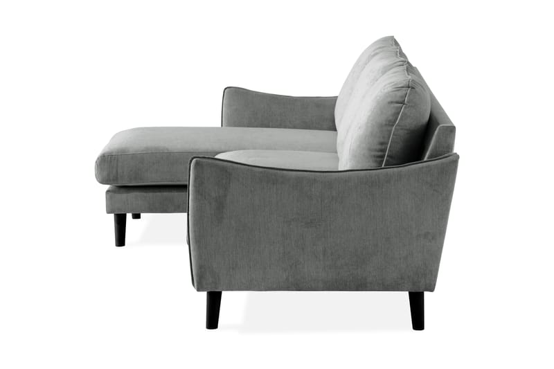 Trend Lyx 3-seters Venstrevendt L-formet Sjeselongsofa i Stoff - Grå - Møbler - Sofaer - Sofa med sjeselong