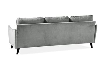Trend Lyx 3-seters Venstrevendt L-formet Sjeselongsofa i Stoff - Grå - Møbler - Sofaer - Sofa med sjeselong