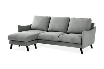 Trend Lyx 3-seters Venstrevendt L-formet Sjeselongsofa i Stoff - Grå - Møbler - Sofaer - Sofa med sjeselong