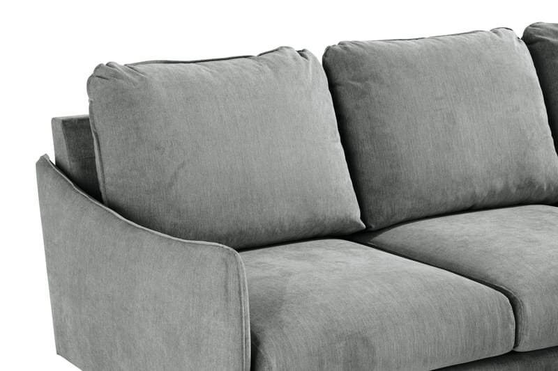 Trend Lyx 3-seters Venstrevendt L-formet Sjeselongsofa i Stoff - Grå - Møbler - Sofaer - Sofa med sjeselong
