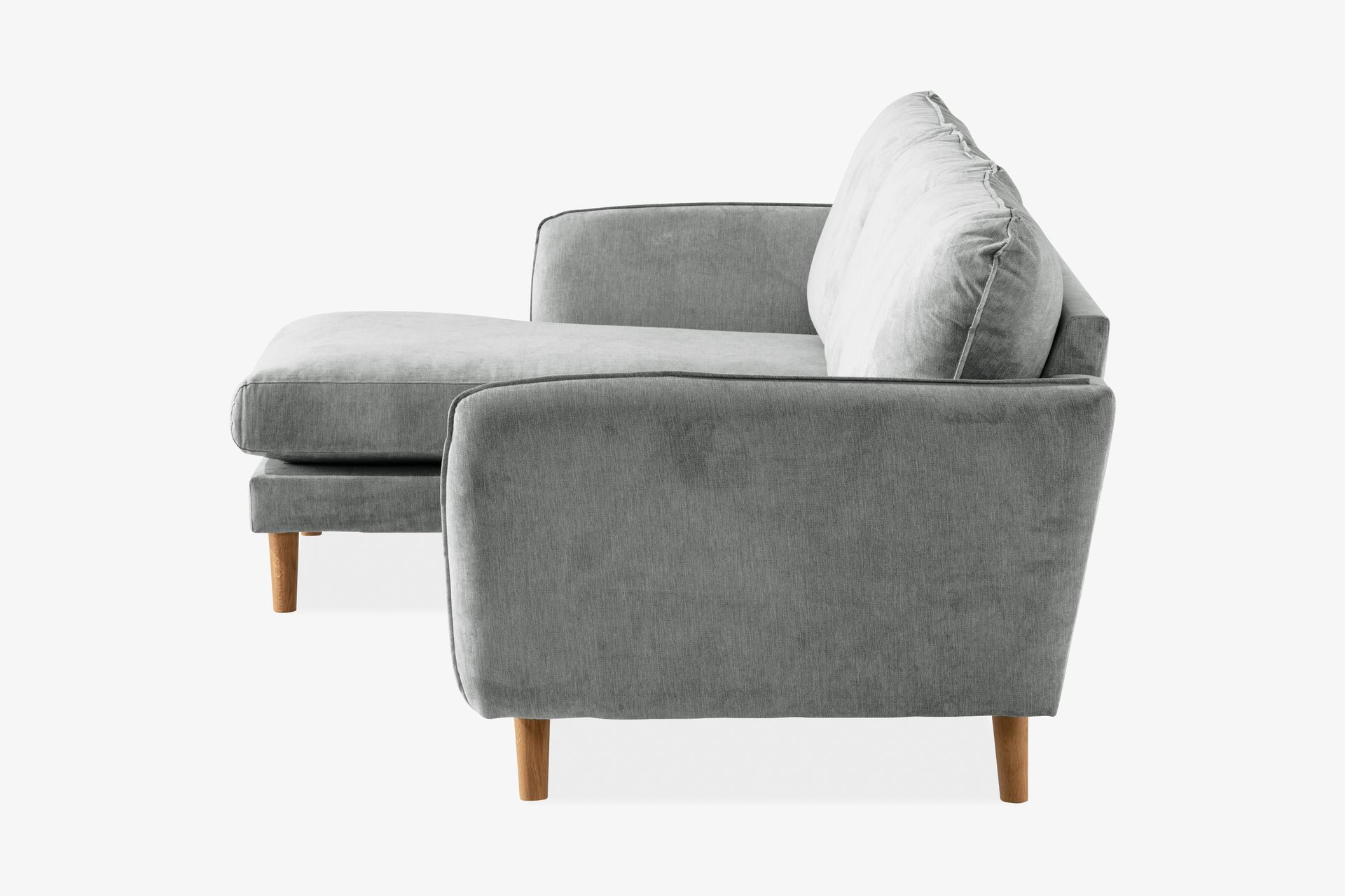 Trend Lyx 3-seters Venstrevendt L-formet Sjeselongsofa i Stoff - Grå - Møbler - Sofaer - Sofa med sjeselong