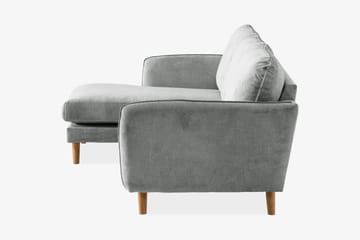 Trend Lyx 3-seters Venstrevendt L-formet Sjeselongsofa i Stoff - Grå - Møbler - Sofaer - Sofa med sjeselong