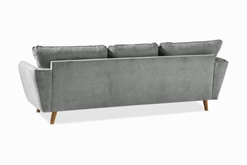 Trend Lyx 3-seters Venstrevendt L-formet Sjeselongsofa i Stoff - Grå - Møbler - Sofaer - Sofa med sjeselong