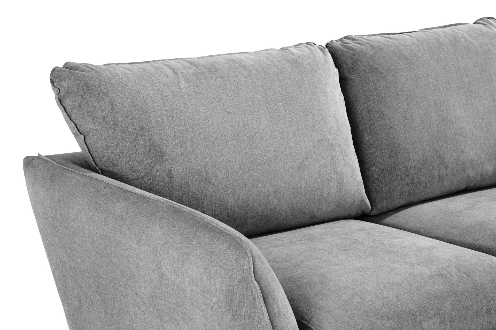Trend Lyx 3-seters Venstrevendt L-formet Sjeselongsofa i Stoff - Grå - Møbler - Sofaer - Sofa med sjeselong