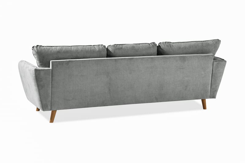 Trend Lyx 3-seters Venstrevendt L-formet Sjeselongsofa i Stoff - Grå - Møbler - Sofaer - Sofa med sjeselong - 4 seters sofa med divan