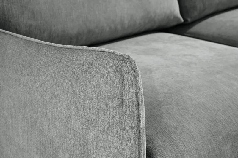 Trend Lyx 3-seters Venstrevendt L-formet Sjeselongsofa i Stoff - Grå - Møbler - Sofaer - Sofa med sjeselong - 4 seters sofa med divan