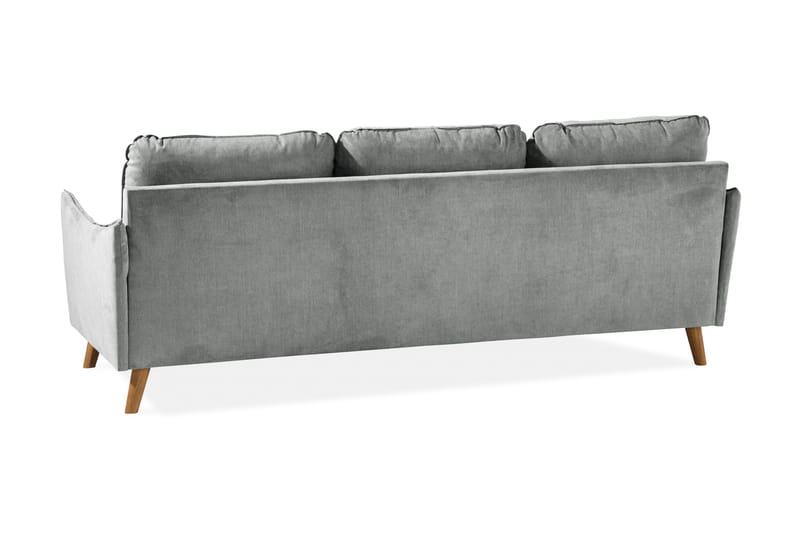 Trend Lyx 3-seters Venstrevendt L-formet Sjeselongsofa i Stoff - Grå - Møbler - Sofaer - Sofa med sjeselong - 4 seters sofa med divan