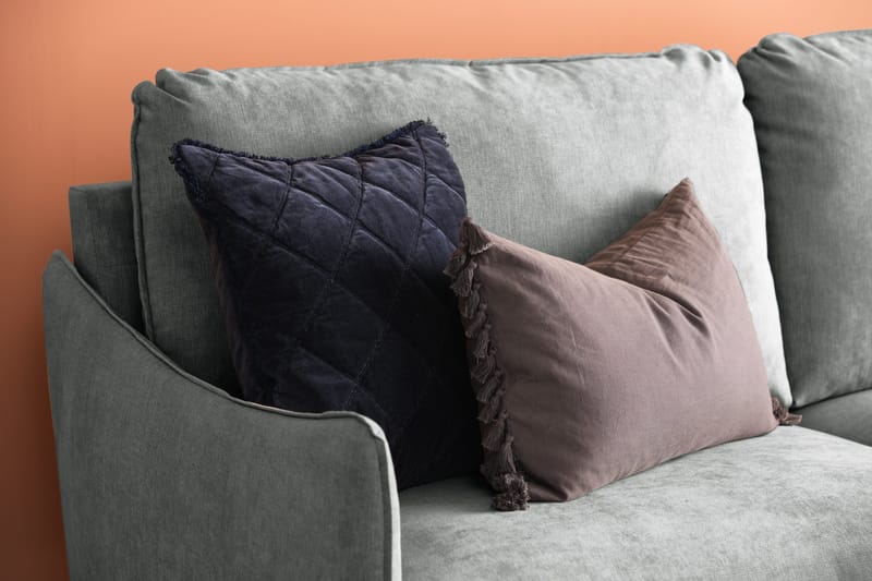 Trend Lyx 3-seters Venstrevendt L-formet Sjeselongsofa i Stoff - Grå - Møbler - Sofaer - Sofa med sjeselong - 4 seters sofa med divan