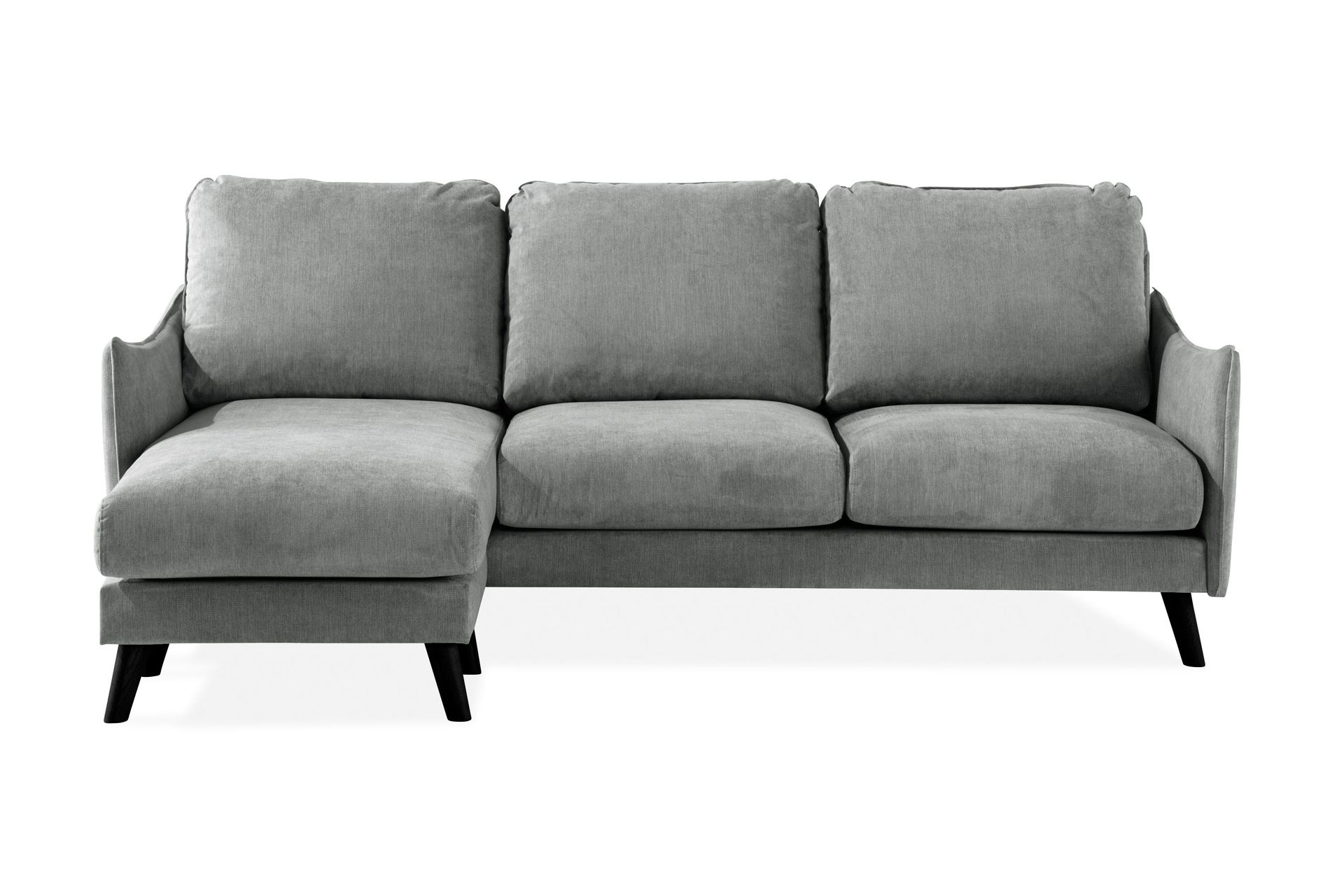 Trend Lyx 3-seters Venstrevendt L-formet Sjeselongsofa i Stoff - Grå