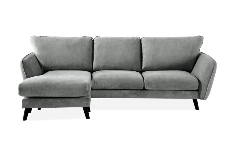 Trend Lyx 3-seters Venstrevendt L-formet Sjeselongsofa i Stoff - Grå - Møbler - Sofaer - Sofa med sjeselong - 4 seters sofa med divan