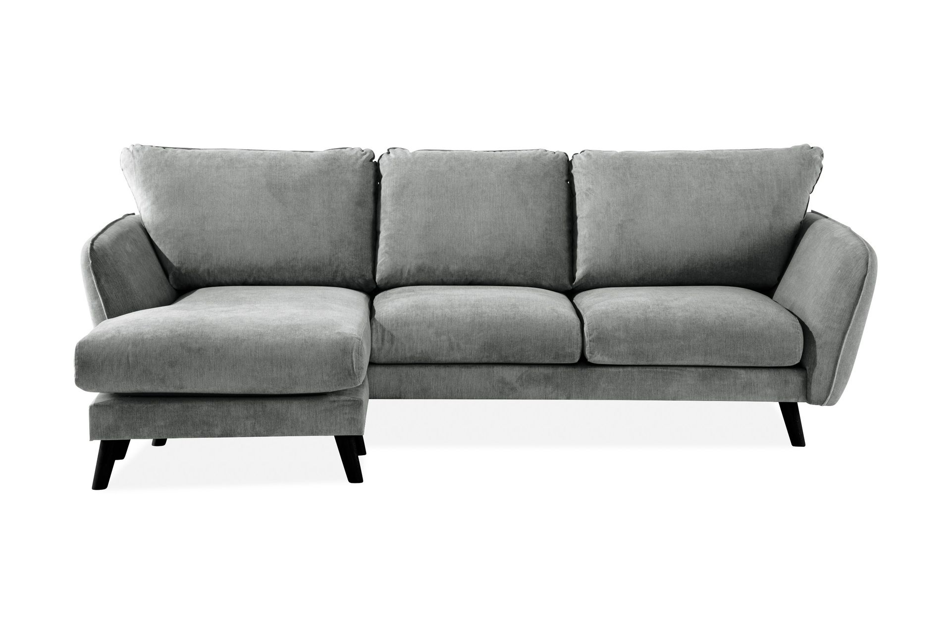 Trend Lyx 3-seters Venstrevendt L-formet Sjeselongsofa i Stoff - Grå
