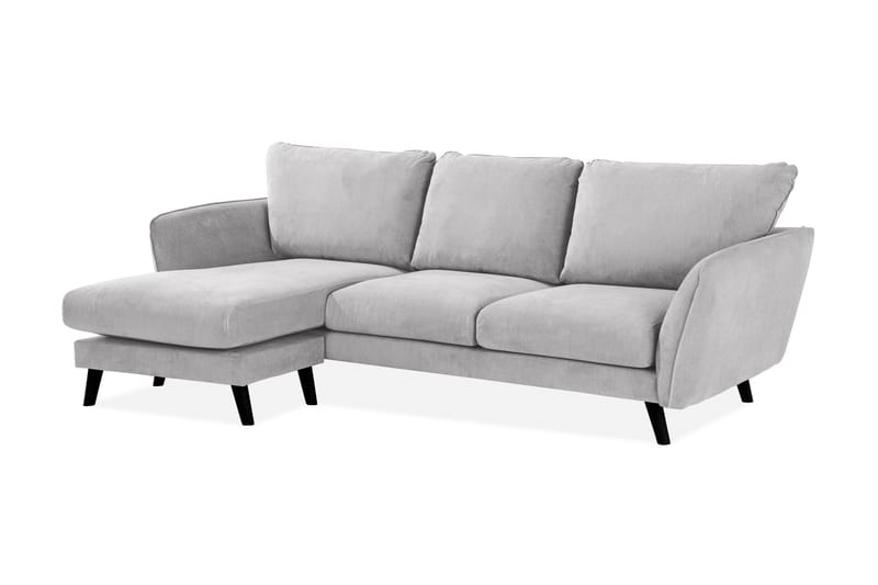 Trend Lyx 3-seters Venstrevendt L-formet Sjeselongsofa i Stoff - Lys grå - Møbler - Sofaer - Sofa med sjeselong - 4 seters sofa med divan