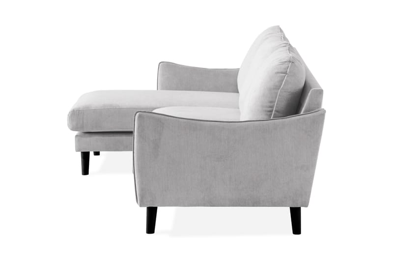 Trend Lyx 3-seters Venstrevendt L-formet Sjeselongsofa i Stoff - Lys grå - Møbler - Sofaer - Sofa med sjeselong - 4 seters sofa med divan