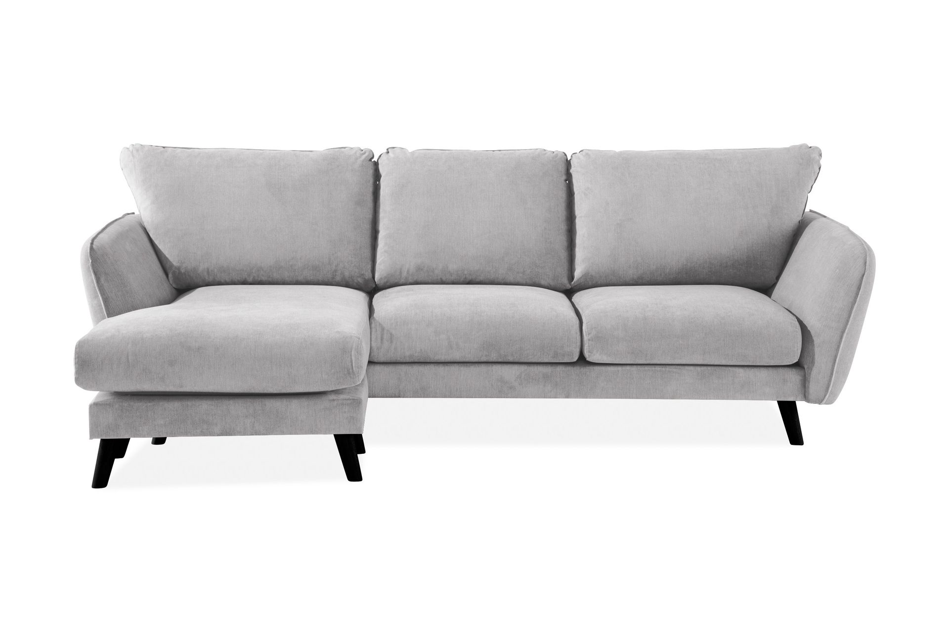 Trend Lyx 3-seters Venstrevendt L-formet Sjeselongsofa i Stoff - Lys grå
