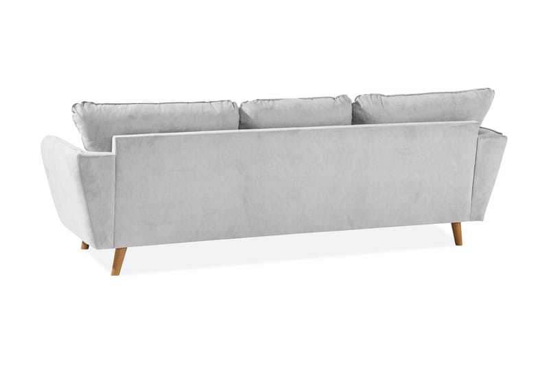 Trend Lyx 3-seters Venstrevendt L-formet Sjeselongsofa i Stoff - Lys grå - Møbler - Sofaer - Sofa med sjeselong - 4 seters sofa med divan