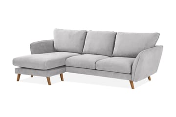 Trend Lyx 3-seters Venstrevendt L-formet Sjeselongsofa i Stoff - Lys grå - Møbler - Sofaer - Sofa med sjeselong