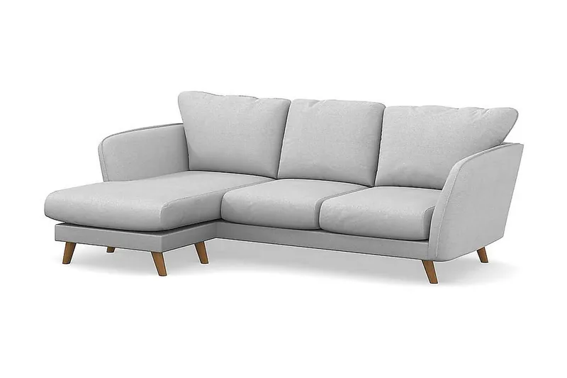 Trend Lyx 3-seters Venstrevendt L-formet Sjeselongsofa i Stoff - Lys grå - Møbler - Sofaer - Sofa med sjeselong - 4 seters sofa med divan