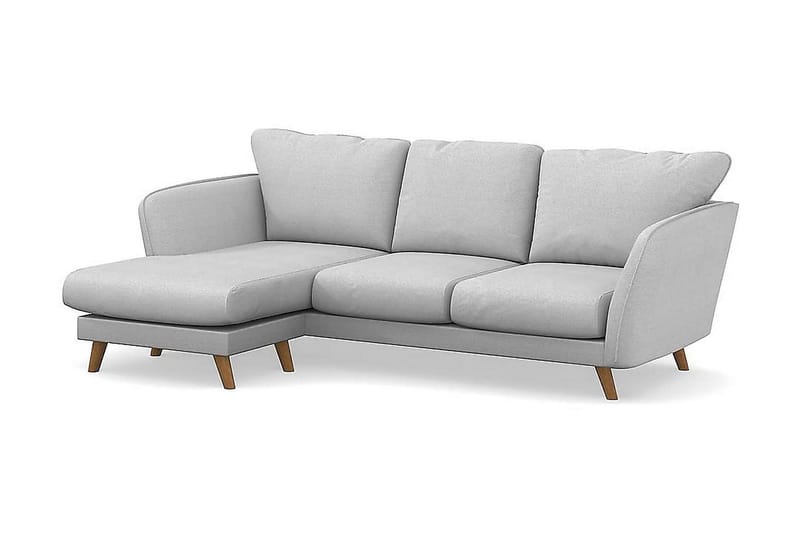 Trend Lyx 3-seters Venstrevendt L-formet Sjeselongsofa i Stoff - Lys grå - Møbler - Sofaer - Sofa med sjeselong - 4 seters sofa med divan