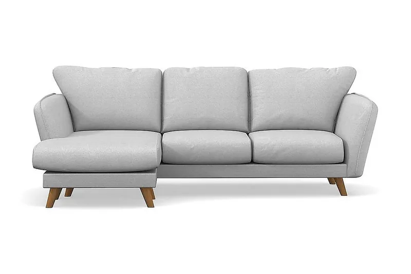 Trend Lyx 3-seters Venstrevendt L-formet Sjeselongsofa i Stoff - Lys grå - Møbler - Sofaer - Sofa med sjeselong - 4 seters sofa med divan