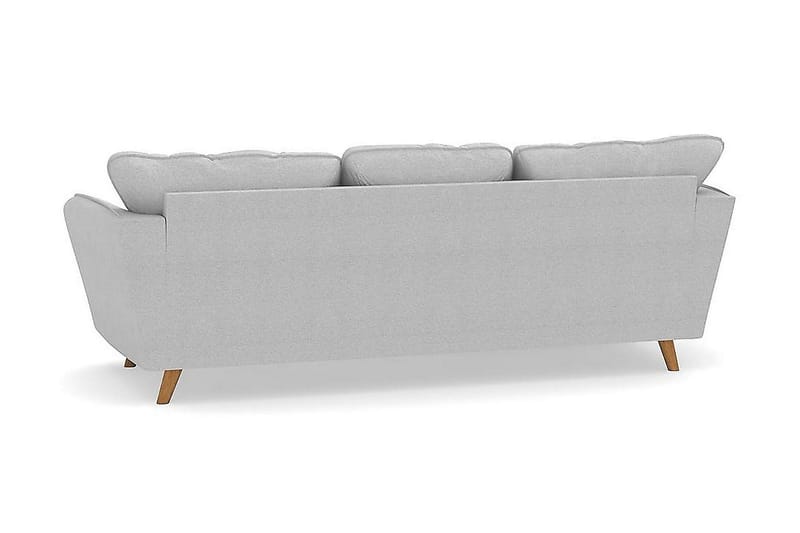 Trend Lyx 3-seters Venstrevendt L-formet Sjeselongsofa i Stoff - Lys grå - Møbler - Sofaer - Sofa med sjeselong - 4 seters sofa med divan