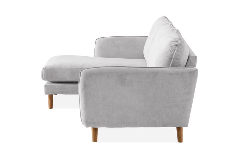 Trend Lyx 3-seters Venstrevendt L-formet Sjeselongsofa i Stoff - Lys grå - Møbler - Sofaer - Sofa med sjeselong - 4 seters sofa med divan