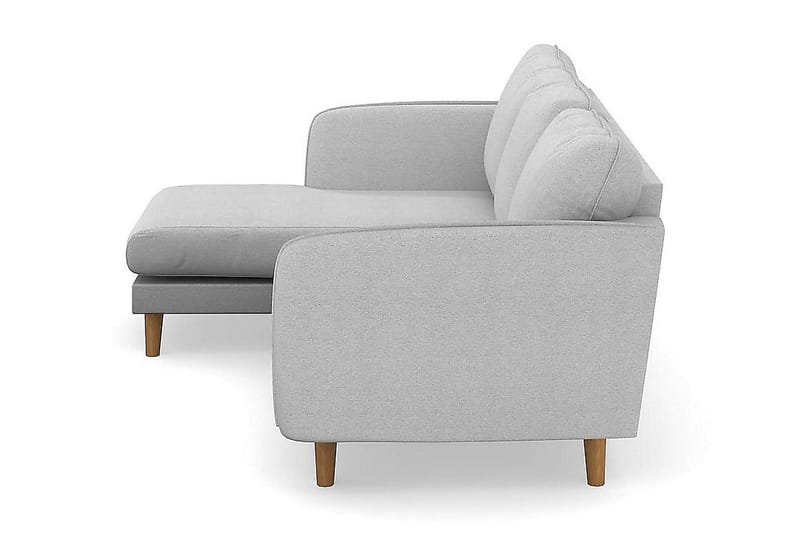 Trend Lyx 3-seters Venstrevendt L-formet Sjeselongsofa i Stoff - Lys grå - Møbler - Sofaer - Sofa med sjeselong - 4 seters sofa med divan