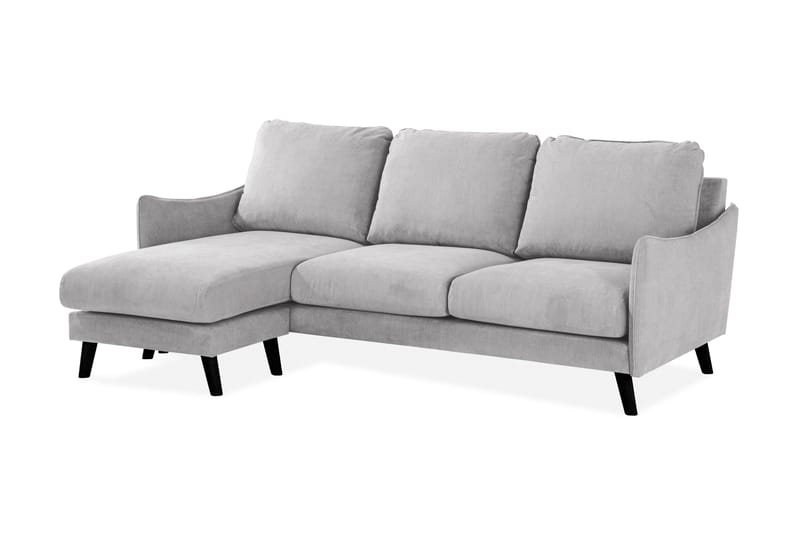 Trend Lyx 3-seters Venstrevendt L-formet Sjeselongsofa i Stoff - Lys grå - Møbler - Sofaer - Sofa med sjeselong - 4 seters sofa med divan