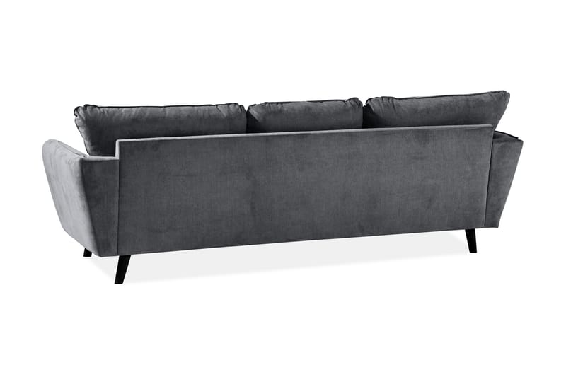 Trend Lyx 3-seters Venstrevendt L-formet Sjeselongsofa i Stoff - Mørk grå - Møbler - Sofaer - Sofa med sjeselong - 4 seters sofa med divan