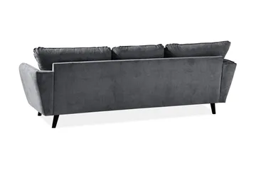 Trend Lyx 3-seters Venstrevendt L-formet Sjeselongsofa i Stoff - Mørk grå - Møbler - Sofaer - Sofa med sjeselong