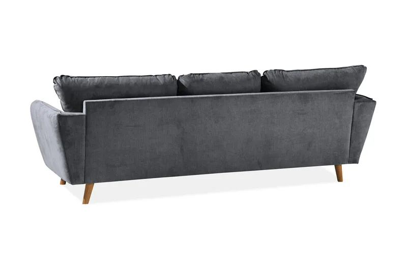 Trend Lyx 3-seters Venstrevendt L-formet Sjeselongsofa i Stoff - Mørk grå - Møbler - Sofaer - Sofa med sjeselong - 4 seters sofa med divan
