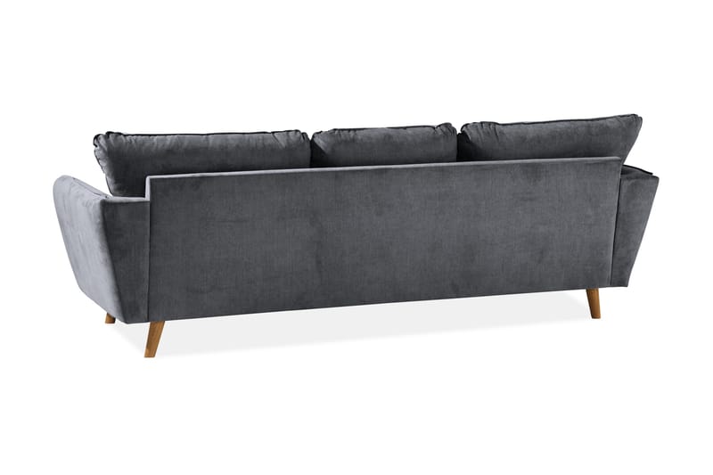 Trend Lyx 3-seters Venstrevendt L-formet Sjeselongsofa i Stoff - Mørk grå - Møbler - Sofaer - Sofa med sjeselong - 4 seters sofa med divan
